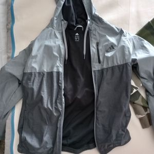Black and gray addidas windbreaker large